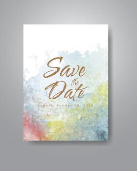 Save the date with watercolor background. Design for your invitation. vector