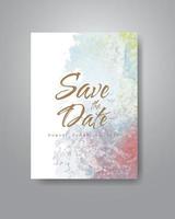 Save the date with watercolor background. Design for your invitation. vector