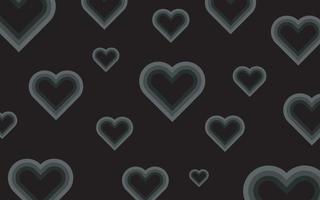 Black Hearts Abstract Background Vector Illustration