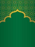 Islamic Pattern Dark Green Background Vector Illustration