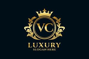 Initial VC Letter Royal Luxury Logo template in vector art for luxurious branding projects and other vector illustration.