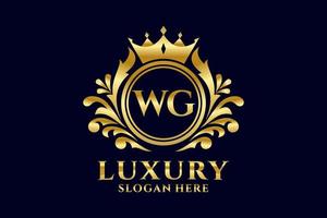 Initial WG Letter Royal Luxury Logo template in vector art for luxurious branding projects and other vector illustration.