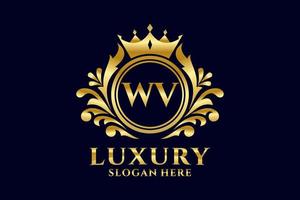 Initial WV Letter Royal Luxury Logo template in vector art for luxurious branding projects and other vector illustration.