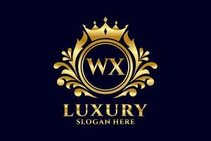 Initial WX Letter Royal Luxury Logo template in vector art for luxurious branding projects and other vector illustration.