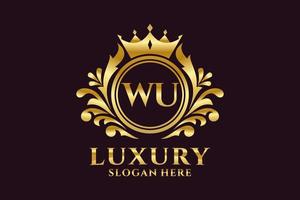 Initial WU Letter Royal Luxury Logo template in vector art for luxurious branding projects and other vector illustration.