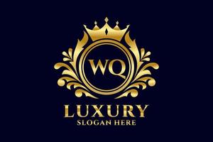 Initial WQ Letter Royal Luxury Logo template in vector art for luxurious branding projects and other vector illustration.