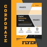 Corporate business Flyer template design with Clean, minimal and modern shapes in A4 format vector