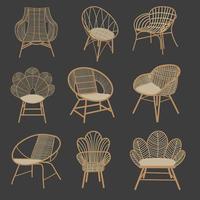 Natural Rattan Chair vector
