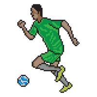 jugador de fútbol botando el balón vector