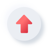 Neumorphic Up Arrow Icon, Neumorphism UI Button png