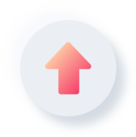 Neumorphic Up Arrow Icon, Neumorphism UI Button png