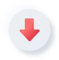 Neumorphic Down Arrow Icon, Neumorphism UI Button png