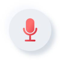 icône de microphone neumorphique, bouton d'interface utilisateur de neumorphisme png