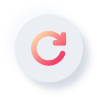 Neumorphic Rotate Right Icon, Neumorphism UI Button png