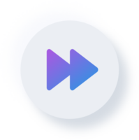 ícone de avanço rápido neumórfico, botão de interface do usuário de neumorfismo png