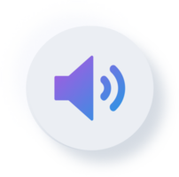 ícone de alto-falante neumórfico, botão de alto-falante de neumorfismo png