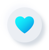 icono de corazón neumórfico, botón de interfaz de usuario de neumorfismo png