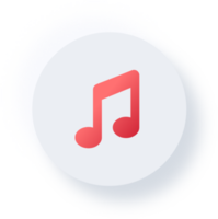 ícone de nota de música neumórfica, botão de interface do usuário de neumorfismo