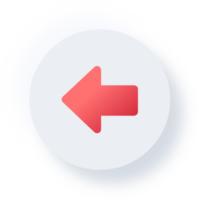 Neumorphic Left Arrow Icon, Neumorphism UI Button png