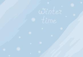 Winter time. Handwritten inscription. Lettering on a abstract background in trendy blue hues vector
