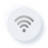 icône wifi neumorphique, bouton wifi neumorphisme png