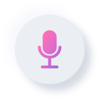 icône de microphone neumorphique, bouton d'interface utilisateur de neumorphisme png