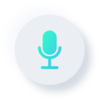 icône de microphone neumorphique, bouton d'interface utilisateur de neumorphisme png