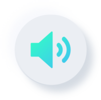 ícone de alto-falante neumórfico, botão de alto-falante de neumorfismo png