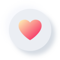 Neumorphic Heart Icon, Neumorphism UI Button png