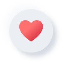 Neumorphic Heart Icon, Neumorphism UI Button png