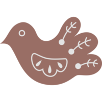 Gingerbread Bird. Christmas traditional cookies png