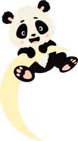 joli panda sur la lune png