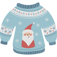 Knitted Christmas Sweater with Santa png