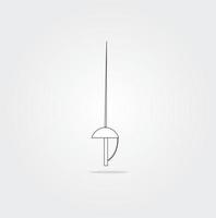 fencing sword. sport isolated weapons. Simple icon  art, cold steel arms fencing sword vector