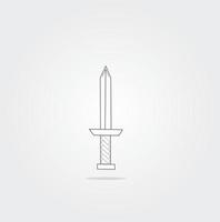 hunting dagger. hunter isolated weapons. Simple icon  art, cold steel arms dagger vector