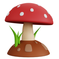 3D-Rendering Pilz auf dem Boden und etwas Gras isoliert png