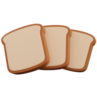 3d rendering three bread isolated png