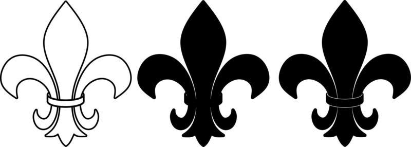 fleur de lis icon set isolated on white background