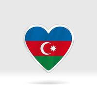 Heart from Azerbaijan flag. Silver button star and flag template. Easy editing and vector in groups. National flag vector illustration on white background.