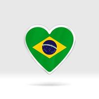 Heart from Brazil flag. Silver button star and flag template. Easy editing and vector in groups. National flag vector illustration on white background.