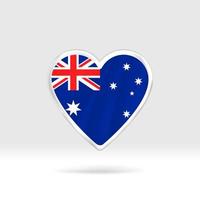 corazón de la bandera de australia. estrella de botón plateado y plantilla de bandera. fácil edición y vector en grupos. Ilustración de vector de bandera nacional sobre fondo blanco.