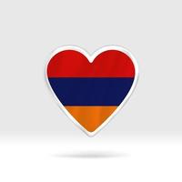 Heart from Armenia flag. Silver button star and flag template. Easy editing and vector in groups. National flag vector illustration on white background.