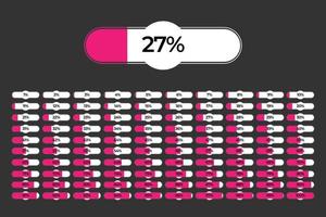 Set of percentage progress bar diagrams meters ready-to-use for web design, user interface UI or infographic - indicator with green color vector