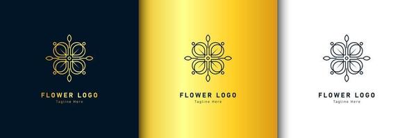 Luxury gold beauty flower spa logo template wellness design for health wellness business vector