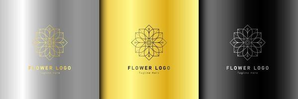 diseño de bienestar de plantilla de logotipo de spa de flor de belleza de oro de lujo para vector de negocio de bienestar de salud