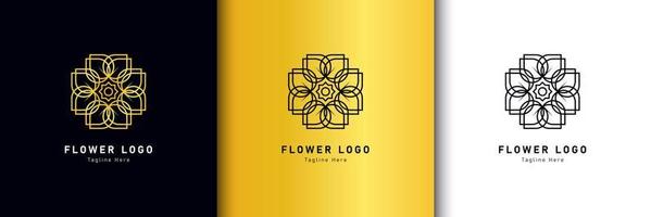 Luxury gold beauty flower spa logo template wellness design for health wellness business vector