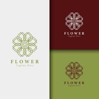 Beauty flower, spa logo template wellness design for health wellness business vector