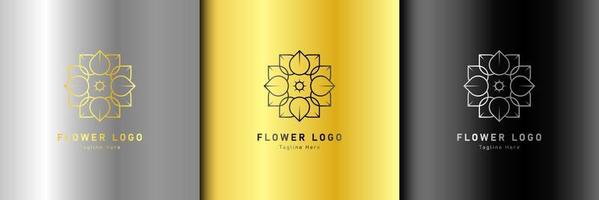 Luxury gold beauty flower spa logo template wellness design for health wellness business vector