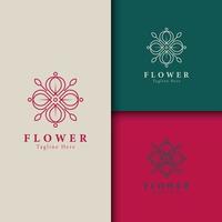 Beauty flower, spa logo template wellness design for health wellness business vector