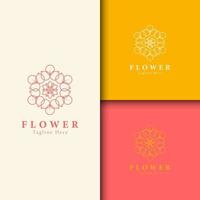 Beauty flower, spa logo template wellness design for health wellness business vector